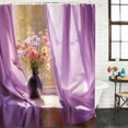 thumbnail image 2 of Purple Spring Flowers Shower Curtain, Waterproof Shower Curtains for Bathroom, Modern Abstract Chic Oil Painting Washable Fabric Bathtub Curtain Set Bath Decor with 12 Hooks 48"x72", 2 of 8