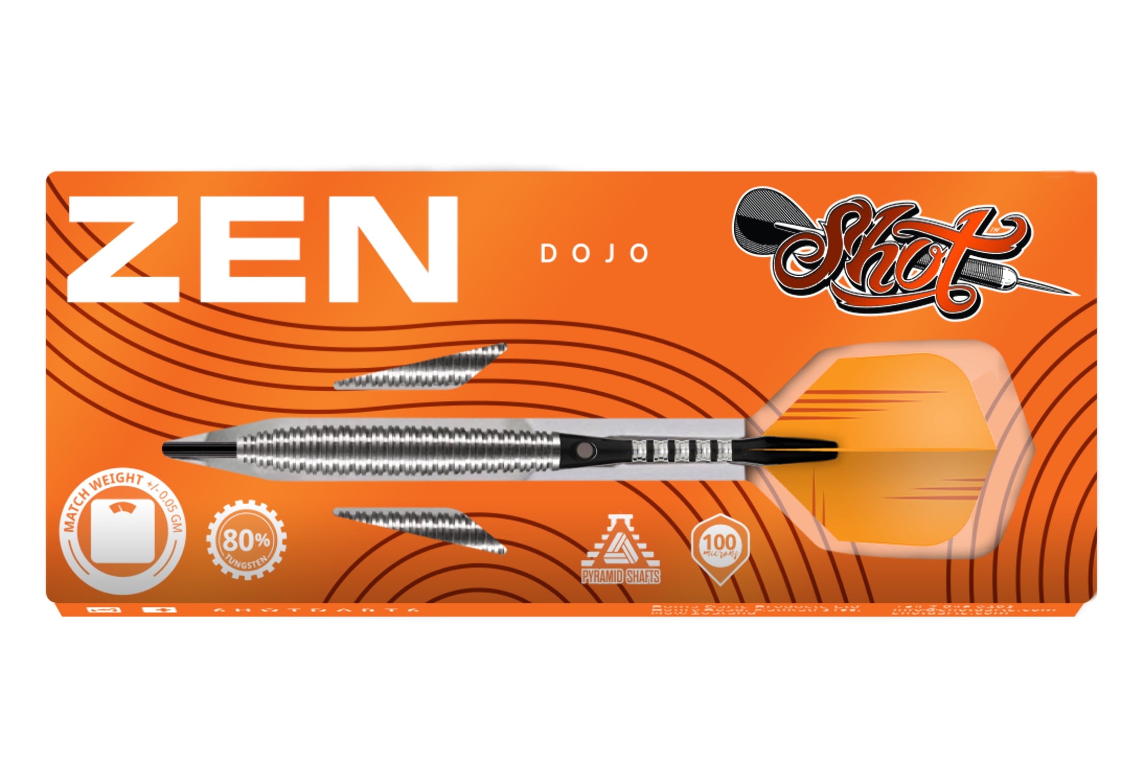 Shot Zen Dojo Steel Tip Dart Set-80% Tungsten-23gm