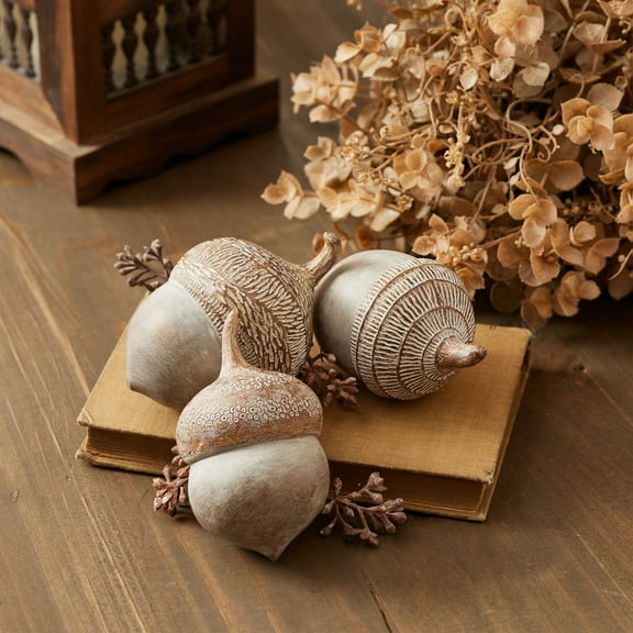 Melrose Etched Acorn Harvest Fall Decoration - 4.25" - Set of 6