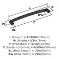 thumbnail image 2 of Amerock Rift 6-5/16 inch Center-to-Center Matte Black Cabinet or Furniture Pull, 10 Pack, 2 of 3