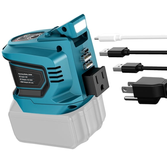 Inversor de corriente portátil Ecarke de 200 W DC 18 V a AC 110 V-120 V