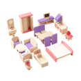 thumbnail image 1 of Juego de 19 piezas de muebles de casa de muñecas de madera, accesorios de casa de muñecas, muebles en miniatura de simulación para dormitorio para, 1 of 9