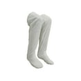 thumbnail image 4 of yuksok Plush Leg Warmers Boot Socks Thigh High Socks for Living Room Apartment Dorm white, 4 of 9