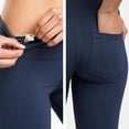 thumbnail image 3 of Fishers Finery Women's Bootleg Yoga Pant; Back Pockets; Cotton & Modal Blend (Navy, XS Petite), 3 of 6