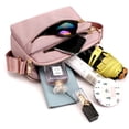 thumbnail image 2 of Bolso de mujer de tela de nailon impermeable con múltiples cremalleras, práctico y duradero, diseño moderno y moderno, bolso cuadrado para mujer, 2 of 3