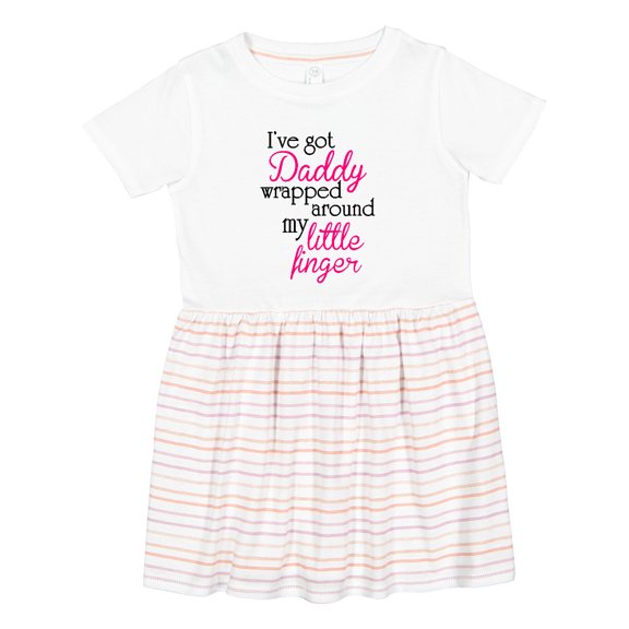 Inktastic I've Got Daddy Wrapped Around My Little Finger Girls Toddler Dress