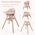 thumbnail image 7 of Infans 6-in-1 Convertible Wooden Baby Highchair Infant Feeding Chair w/ Removable Tray, 7 of 7