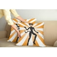 thumbnail image 2 of Ambesonne Retro Throw Pillow Cover 2 Pack, Cat Woman in Costume Rays, 20", Orange Grey, 2 of 5