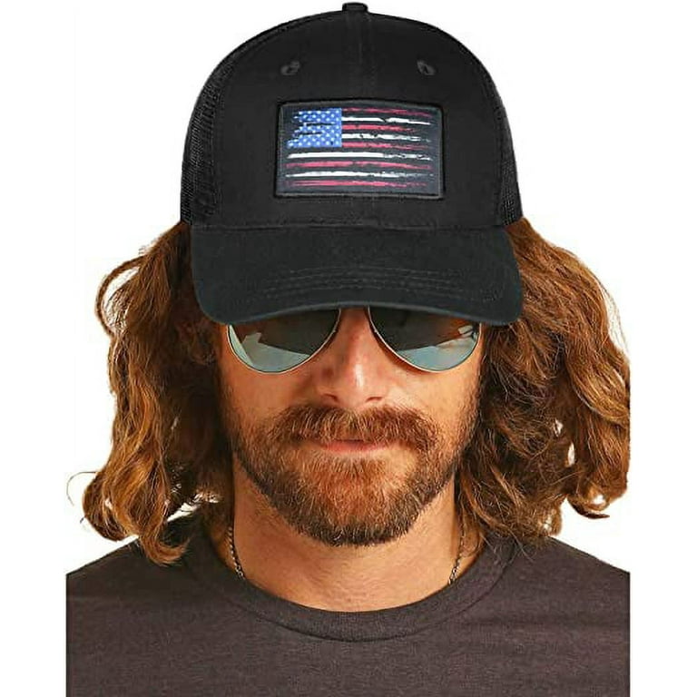 American Fish Flag Trucker Hats - Fishing Gifts for Men - Outdoor Snapback  Fishing Hats Perfect for Camping and Daily Use