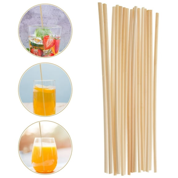 KAKOWELY 100pcs Festive Catering Activities Party Straws Foodgrade Wheat Straw For Drinking