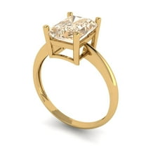 2.5ct radiant cut brown natural morganite 18k yellow gold Bridal Wedding Engagement Promise Anniversary Ring for Women size 5.25