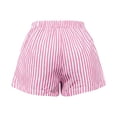 thumbnail image 6 of Karight Womens Striped Casual Shorts Elastic High Waist Loose Fit Summer Shorts with Pockets, 6 of 8