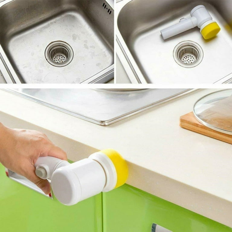 3 In 1 Electric Spin Scrubber Rechargeable Cleaning Brush Kitchen Hand-held Magic  Brush Cleaner For Dishwashing Pot Sink Tool - Cleaning Brushes - AliExpress