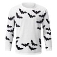 Men Shirts Casual,Mens Long Sleeve T Shirt Round Neck Bat Print Male