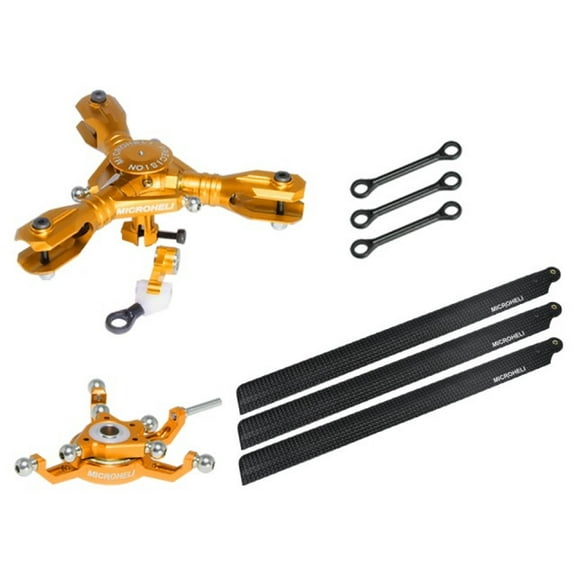 Microheli CNC Triple Carbon Fiber Blades Conversion set (GOLD) - BLADE 230S / V2 / Smart