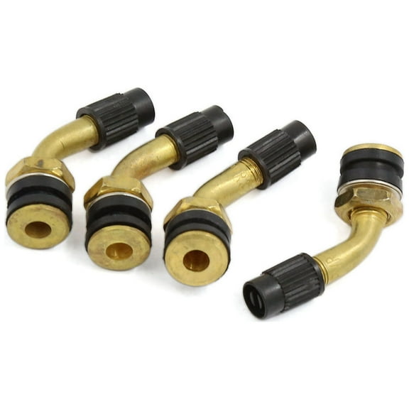 Unique Bargains 4 Pcs Motorbike Brass Bent Angled Tubeless Tyre Tire Valve Stem Adapter