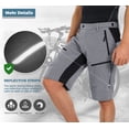 thumbnail image 7 of Hiauspor Mens Water Repellent Mountain Bike Cycling Outdoor Shorts with 4 Pockets Breathable Quick Dry Grey XXXL, 7 of 7