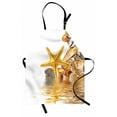 thumbnail image 1 of Seashells Apron Shells and Starfish Reflection Water Golden Color Spa Clear Beach Theme, Unisex Kitchen Bib Apron with Adjustable Neck for Cooking Baking Gardening, Earth Yellow Cream, by Ambesonne, 1 of 3