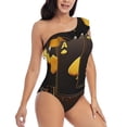 thumbnail image 3 of Gukieu Casino Playing Cards Print One-shoulder Ruffled One-piece Swimsuit with Removable Chest Pads and Tummy-control Swimsuit for Women-Medium, 3 of 6