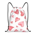 thumbnail image 1 of Xecao Pink Hearts Pattern Sports Drawstring Backpack - String Swim Gym Bag with Wet Proof Pocket for Women&Men-Small, 1 of 6