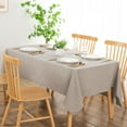 thumbnail image 5 of Hiasan Faux Linen Tablecloth, Soft Polyester Table Cover for Rectangle Table, Spill-proof Wrinkle Resistant Decorative Fabric Farmhouse Table Cloth for Parties, Picnic, Dinner(52x70 inch, Stone), 5 of 7