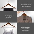 thumbnail image 3 of MAGMALIFE 20 Ganchos para Ropa de Madera: Gancho Giratorio de 360 Grados, Adecuado para Prendas Variadas, Elegantes, Evitan la Deformaci&oacute;n de tu Ropa (Caf&eacute;), 3 of 8