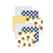 Little Treasure Hudson Baby Girls Cotton Poly Flannel Receiving Blankets 7-Pack, Yellow Sunflower, 30x30 inches