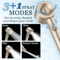 thumbnail image 3 of FEELSO High Pressure Shower Head with Handheld, Filtered 4 Spray Showerhead with Upgraded Anti-clog Nozzles for Hard Water, Easy to Install, Gold, 3 of 9