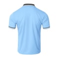 thumbnail image 4 of Fabrcox Mens Polo Shirts Short Sleeve Collared Button Henley Shirt Men Color Block Summer Workout Going Out Mens Golf Shirts with Pocket, 4 of 6