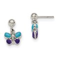 thumbnail image 1 of Sterling Silver Enamel Butterfly Post Dangle Earrings QE11304, 1 of 2