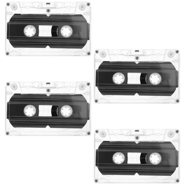 Cassettes en Plastique Transparent pour Enregistrement avec Support Style Rétro 4 Pcs 30 Minutes