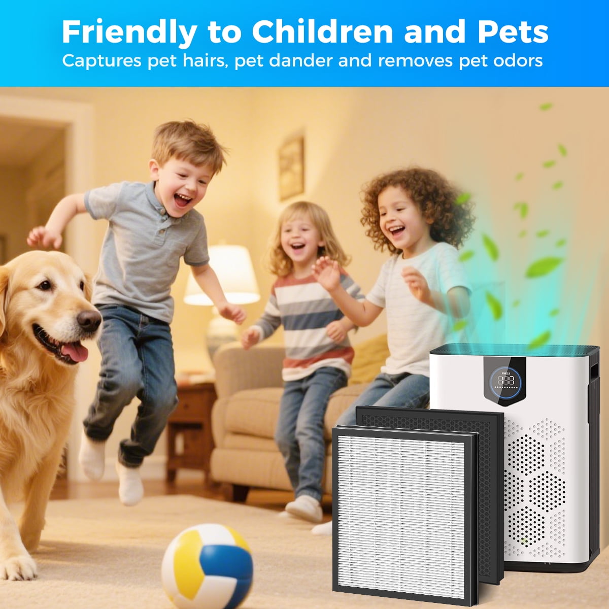 H14 HEPA Filter 2 Pack,Compatible with AIRFIRE H14 HEPA Air Purifiers&JOWSET HEPA 14 Air Purifier.Model AP303/AP304,Removes 99.997% Smoke, Allergens, Odors.