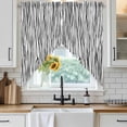 thumbnail image 6 of Black White Lines Swag Valances for Windows, Kitchen Window Curtains Over Sink, Retro Stripes Texture Minimalist Art Window Treatment Curtains for Living Room/Bedroom Curtains 2 Panel Sets 36"x45", 6 of 8