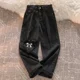 thumbnail image 3 of Pantalones vaqueros rectos estilo Preppy Y2k con lazo de corazón negro, pantalones vaqueros de cintura alta para mujer, pantalones americanos elegantes de pierna ancha, sueltos y dulces, 3 of 5