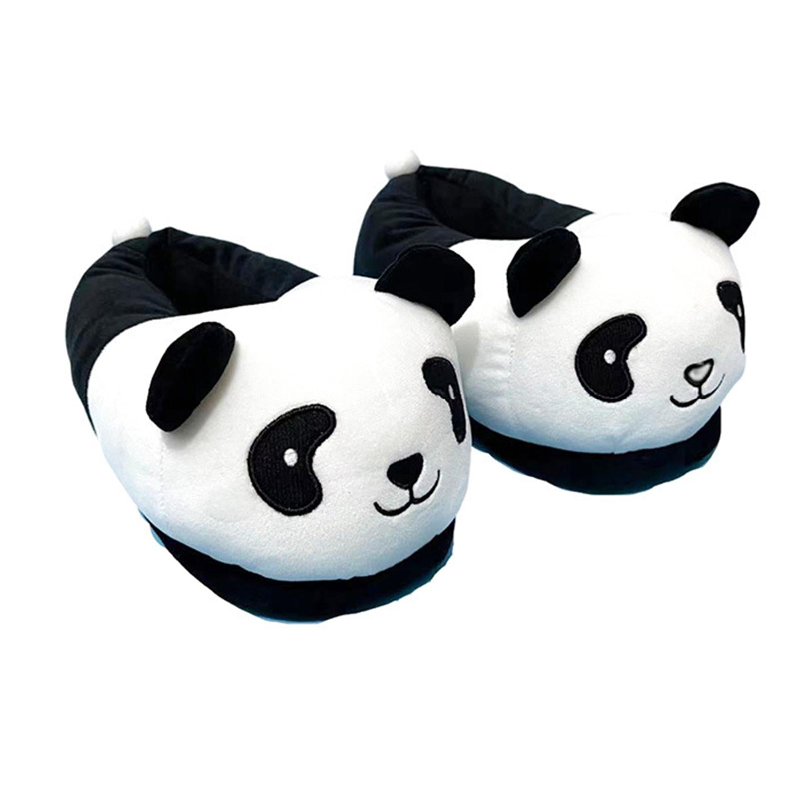 Men Women Cartoon Panda Slippers Soft Plush Funny Nonslip Novelty Slippers Winter for Bedroom Indoor House Shoes Home Slippers