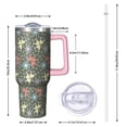 thumbnail image 2 of Floral 40oz Tumbler– Stainless Steel Insulated Tumbler with Handle and Straw, Large Capacity Travel Cup for Hot & Cold Drinks,Thanksgiving,Christmas, Spring,Flower, 2 of 6