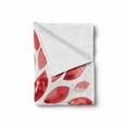 thumbnail image 2 of Floral Soft Flannel Fleece Throw Blanket, Watercolor Style Flower Buds Petals Nature Beauty Blossom Boho Flourish Print, Cozy Plush for Indoor and Outdoor Use, 50" x 60", Ruby Red, by Ambesonne, 2 of 6