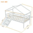 thumbnail image 3 of Aukfa Twin Low Loft Bed with Slide for Kids, Wood House Roof Bed Frame for Girls/Boys Bedroom, White, 3 of 8
