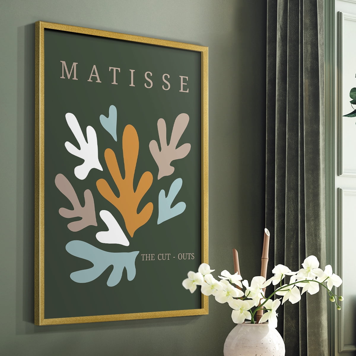 Matisse CDIII in Gold Solid Wood Framed Print No Nail Hanging