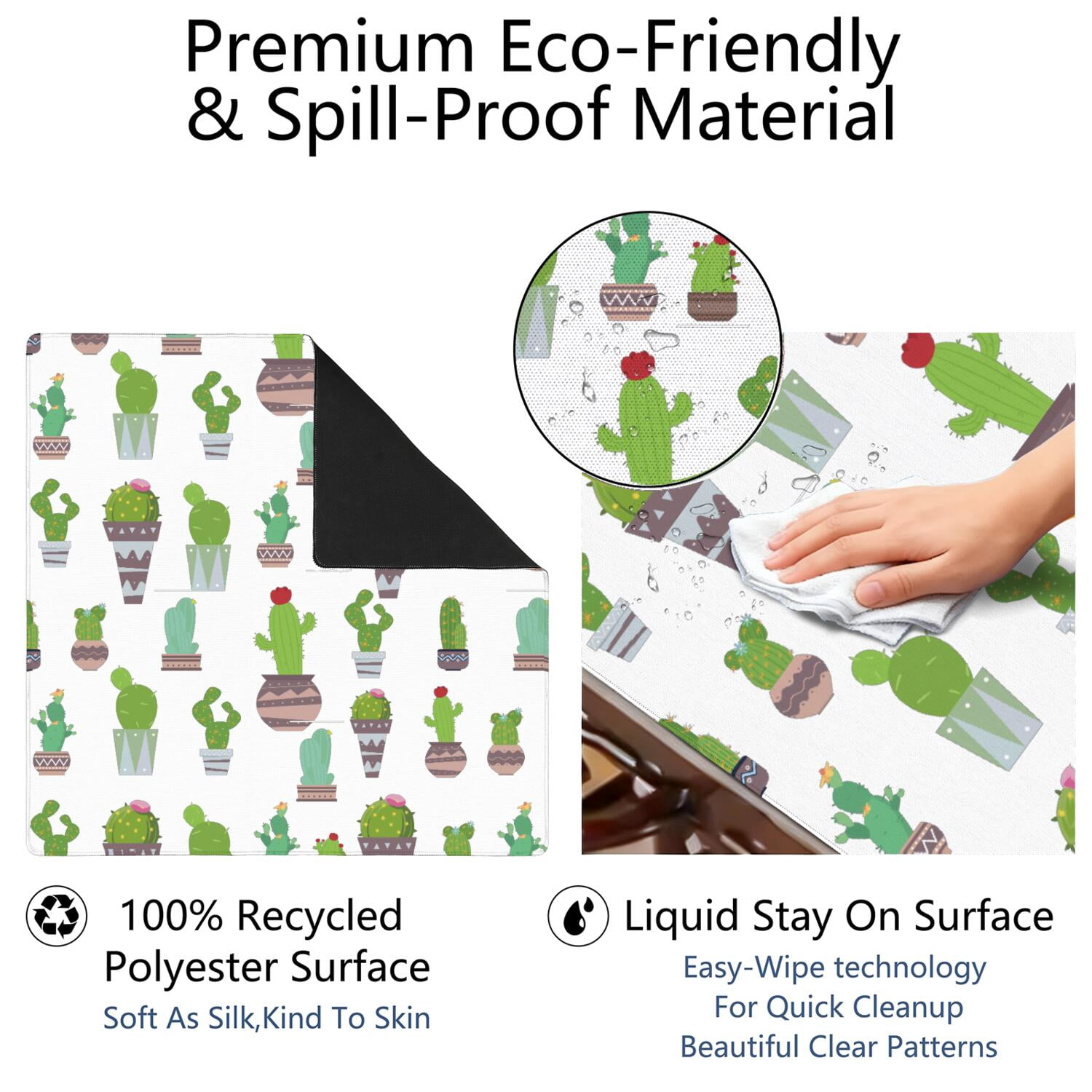 31.5 Inch Plants Inspired Game Surface Constructed from Durable Rubber Featuring Anti-Slip Grip Backing and Noise Dampening for Tiles Board Games