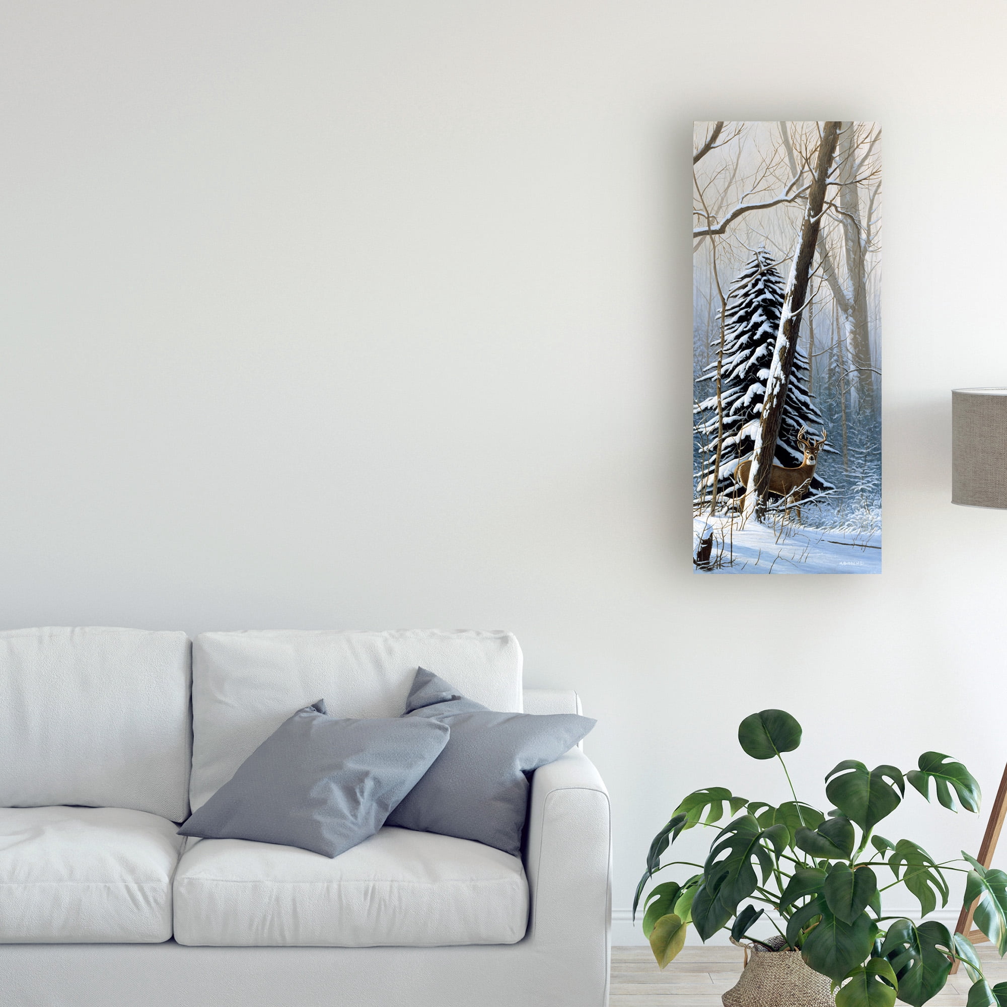 Trademark Fine Art 'Winter Light, Buck' Canvas Art by Michael Budden