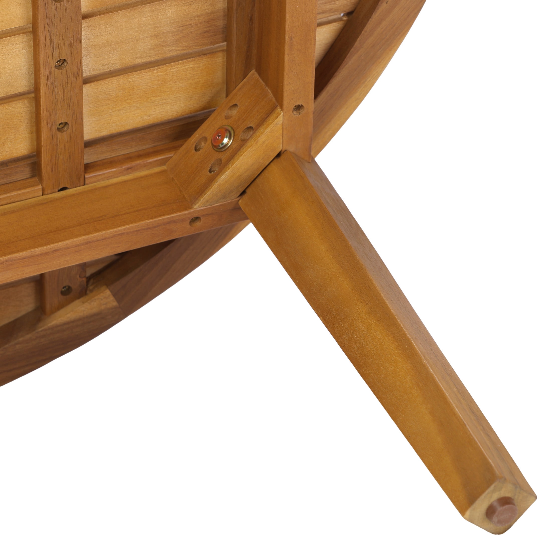 Christopher Knight Home 35" Round Outdoor Coffee Table, Acacia Wood Slatted Top, Teak Finish