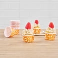 thumbnail image 4 of Panificio 1 oz Round Polka-Dotted Hot Orange Paper Small Baking Cup - Pleated - 2" x 2" x 1 1/4" - 200 count box, 4 of 11