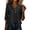 Black #057, variant on Cotton Linen Shirts for Women Fashion Summer 3/4 Sleeve Tops Button Down Lapel Collar Blouses Loose Casual Tops, 2XL