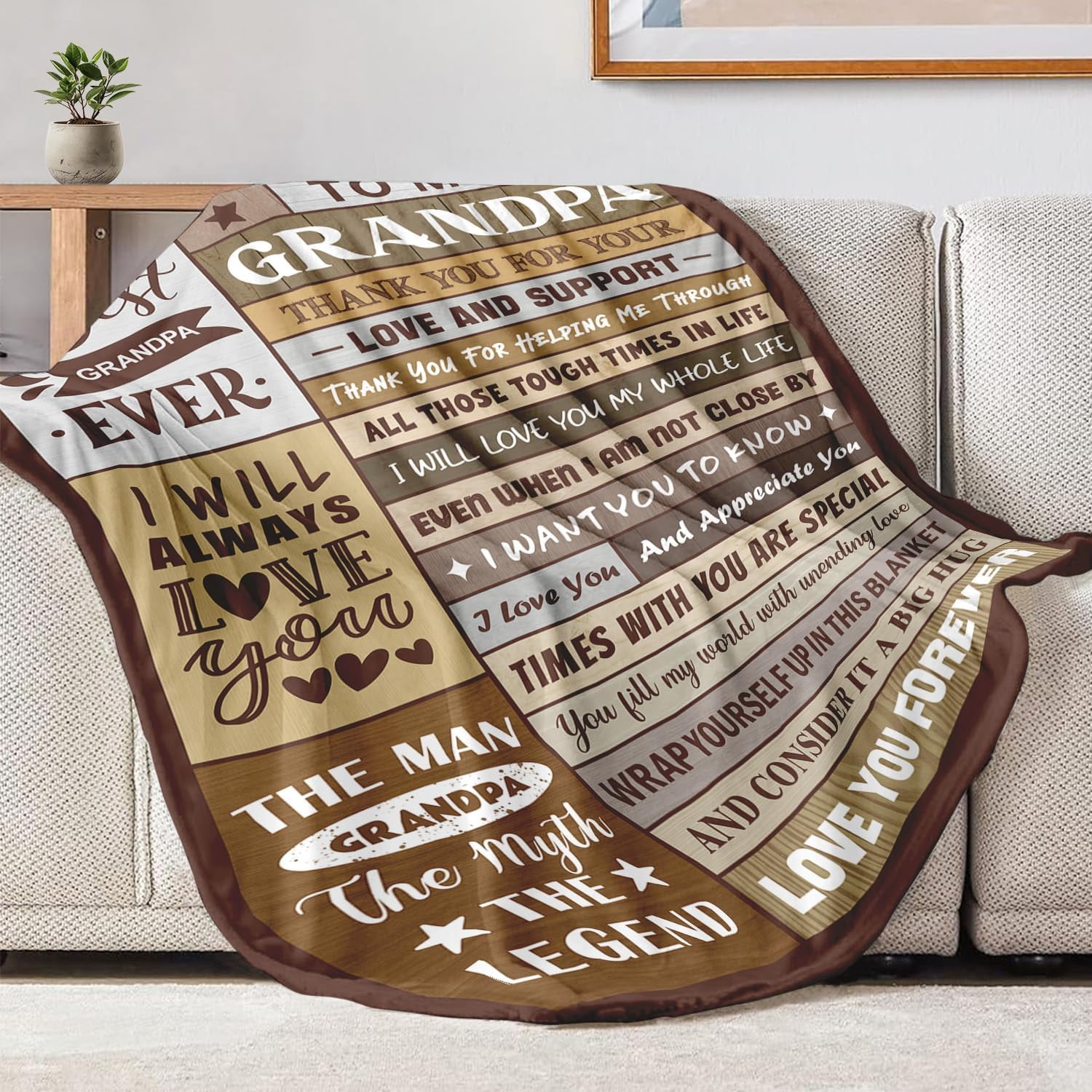 Grandpa Gifts - Birthday Gifts for Grandpa - Best Grandfather Gift from Grandkids Granddaughter Grandson - Great Grandfather Ideas - Throw Blanket