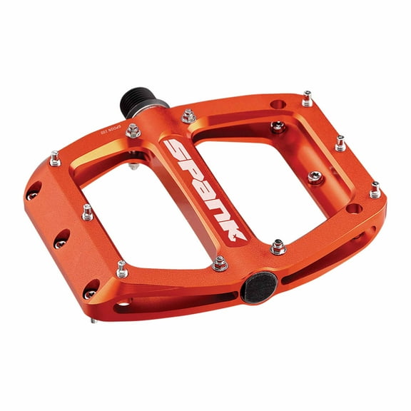Spank Spoon 110 Platform Pedals 9/16" Concave Alloy Body Replaceable Pins Orange