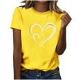 thumbnail image 7 of Neewe Women's T Shirts Short Sleeve Tees Heart Graphic Loose Summer Tops, 7 of 7