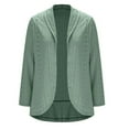 thumbnail image 4 of Dvprdro Womens Cardigans Lightweight Fashion 3/4 Sleeve Casual Hollow Out Cardigan Lapel Neck Open Front Loose Tops for Women Green XL, 4 of 7