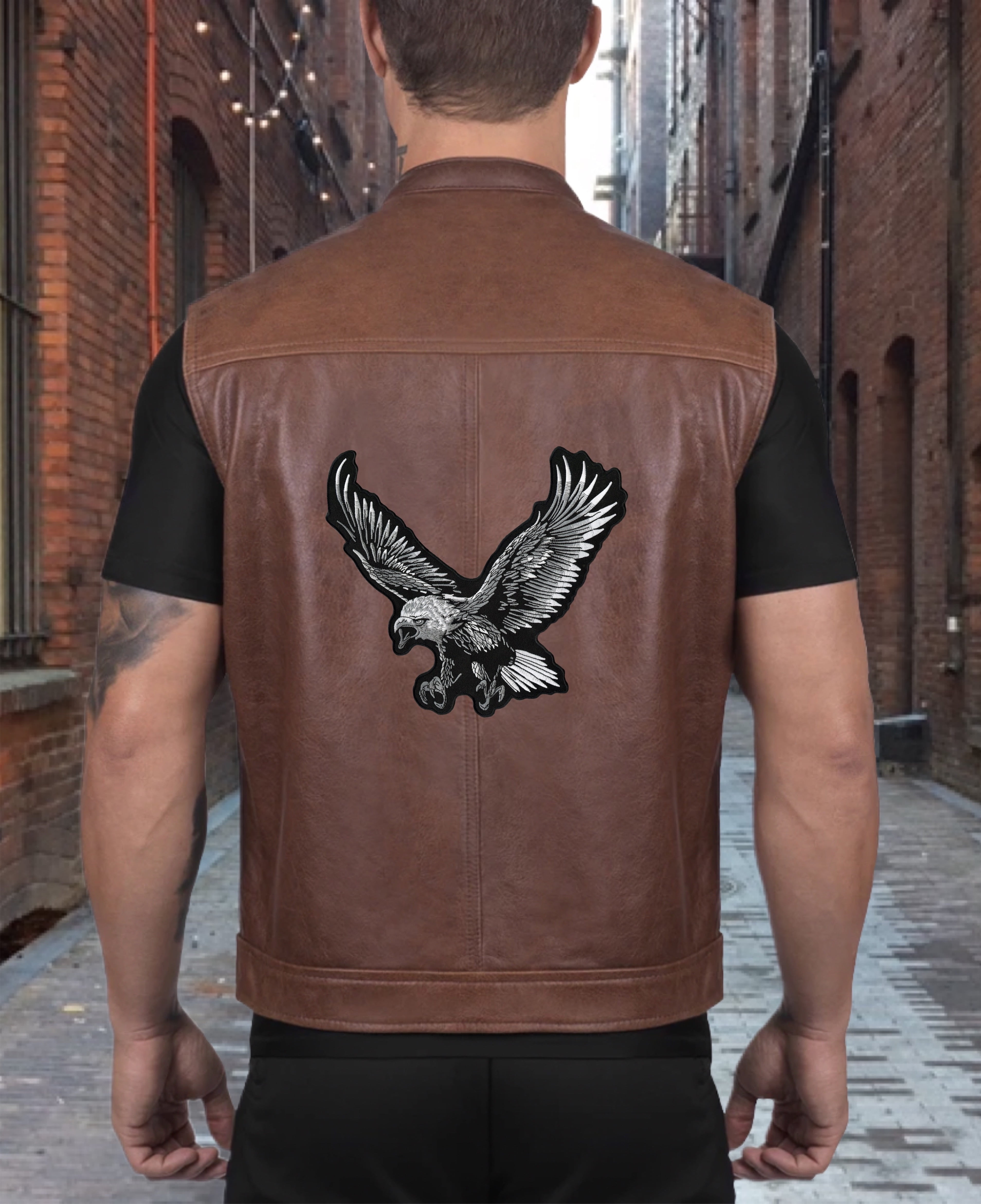 Silver Eagle Patch 9.5" | Freedom Patriotic | Embroidered Iron On | Large - by Nixon Thread Co.