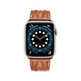 thumbnail image 2 of Wave Grain Compatible with Apple Watch Band 49mm 45mm 44mm 42mm, Genuine Leather Band Replacement Strap Compatible with iWatch Ultra 2/1 Series 9/8/7/6/5/4/3/2/1/SE2/SE,Brown, 2 of 7